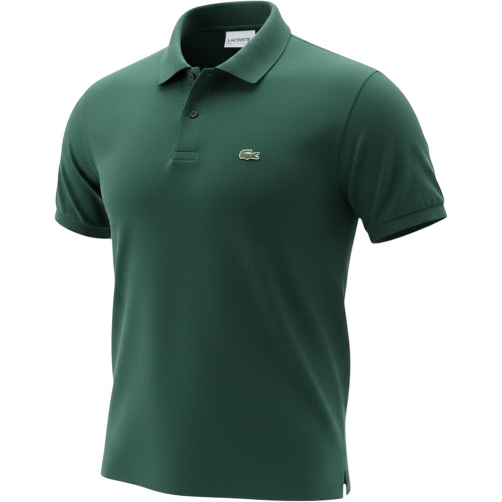 Lacoste Mens Forest Green Piqué Cotton Polo Shirt Size 9 (4XL) Short Sleeve Logo